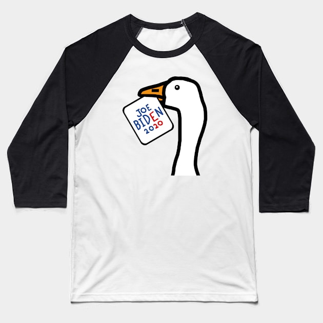 Portrait of a Goose with Stolen Joe Biden Sign Baseball T-Shirt by ellenhenryart